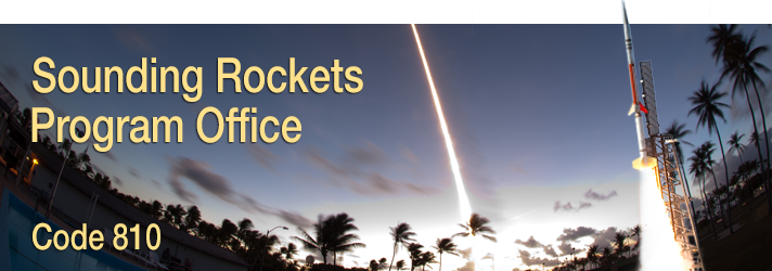 Sounding rocket launching from Kwajalein Island.