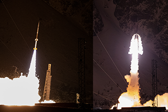 The first two VortEx rockets launching from Andoya Space, Norway. Credit:NASA photo/Danielle Johnson.