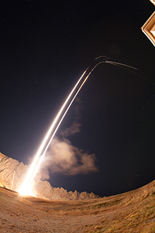 Composite image of two Terrier-Black Brant sounding rockets launching from Andoya Space, Norway.