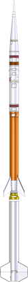 Drawing of a Terrier-Improved Malemute sounding rocket.