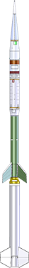 Drawing of a Terrier-Black Brant sounding rocket